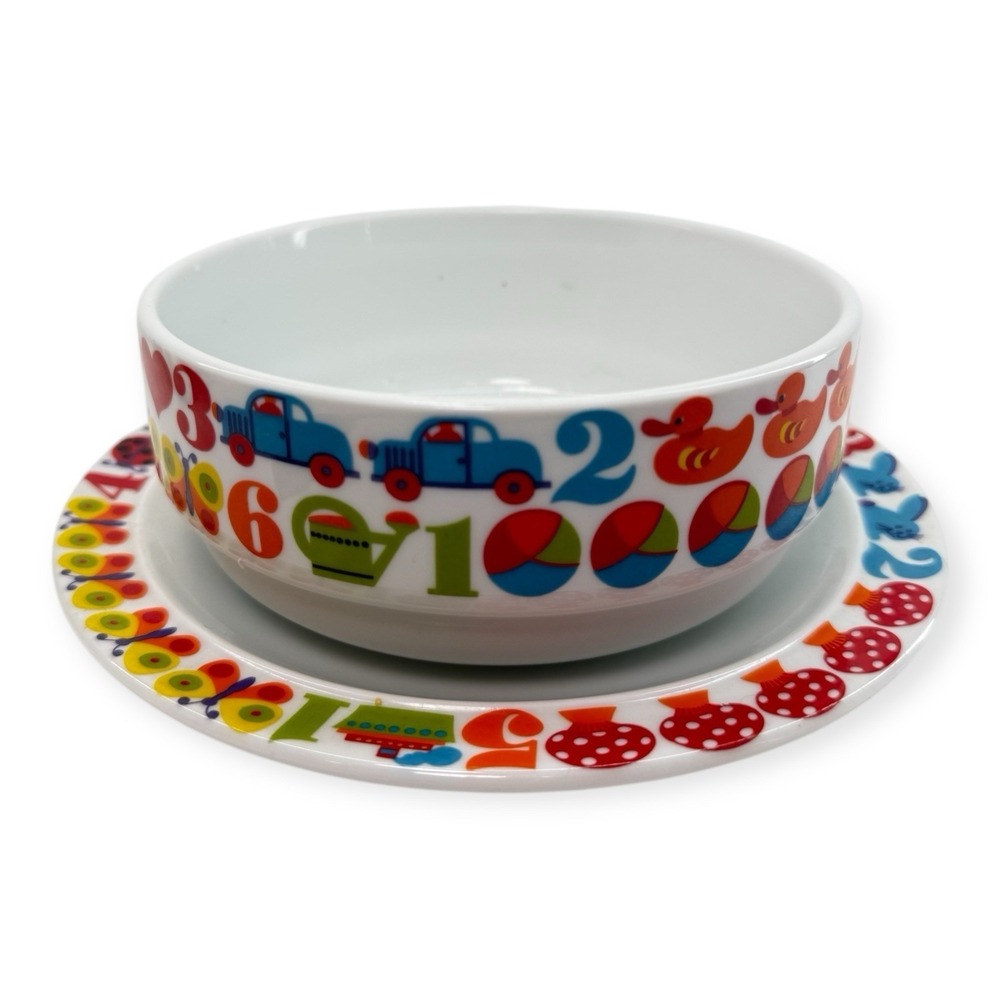 Vintage Thomas Germany Brigitte Extra Modell 2pc Bowl & Plate Set 1,2,3,4 1970s